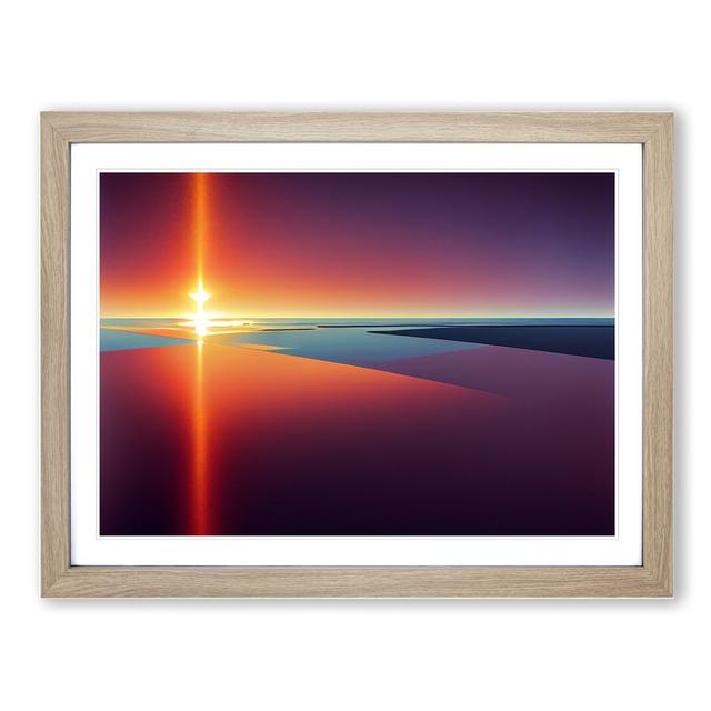 Modern Sunset Vol.6 Abstract House of Hampton Frame Colour: Oak, Size: 34cm H x 46cm W x 2cm D on Productcaster.