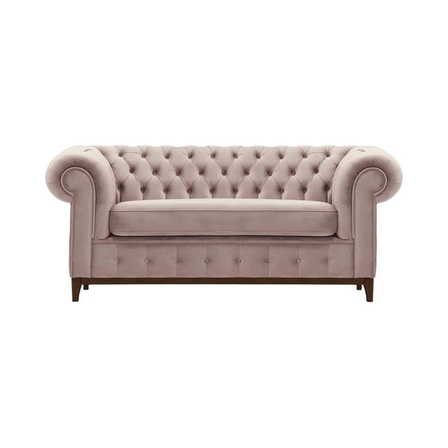 Fruithurst 3 Seater Chesterfield Sofa Marlow Home Co. Leg Colour: Walnut, Upholstery Colour: Flamingo on Productcaster.