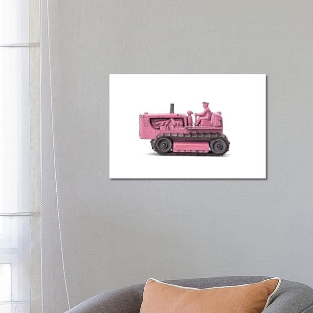 Bulldozer WhitePink by Saint And Sailor Studios - Gallery-Wrapped Canvas Giclée on Canvas Ebern Designs Format: Canvas, Size: 45.72cm H x 66.04cm W x on Productcaster.