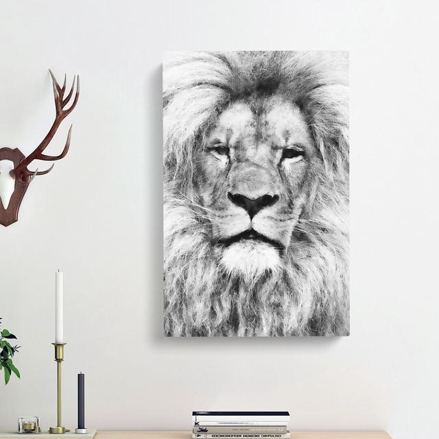 Lion Portrait - Wrapped Canvas Print East Urban Home Size: 60cm H x 40cm W x 3cm D on Productcaster.