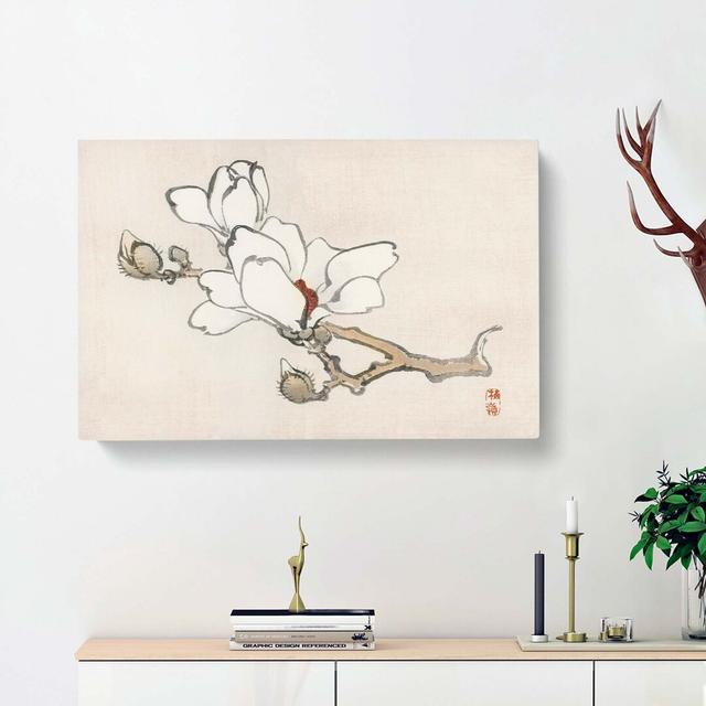 White Magnolia by Kono Bairei - Wrapped Canvas Painting East Urban Home Size: 50cm H x 76cm W x 3cm D on Productcaster.