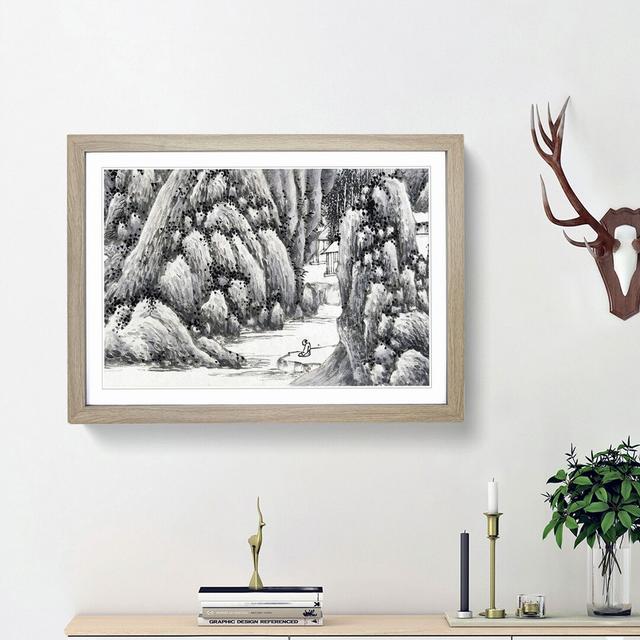 Landscape Vol.4 by Shen Zhou - Picture Frame Painting Print East Urban Home Frame Option: Oak Framed, Size: 36cm H x 48cm W x 2cm D on Productcaster.