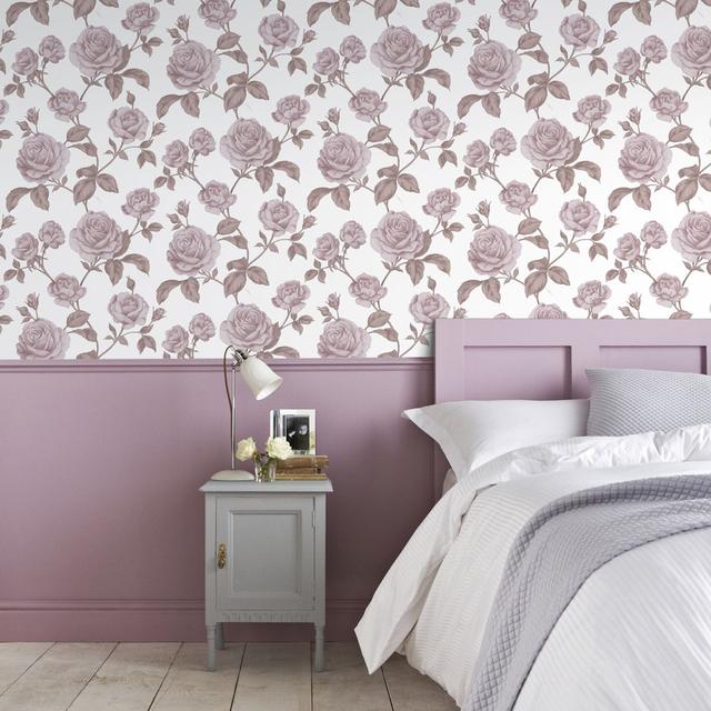 Countess Boutique 10m x 52cm Matte Wallpaper Roll Colour: Pink on Productcaster.