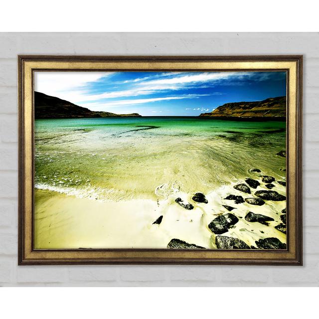 The Ocean Flow Bay Framed Print Highland Dunes Size: 21cm H x 29.7cm W x 1.5cm D on Productcaster.