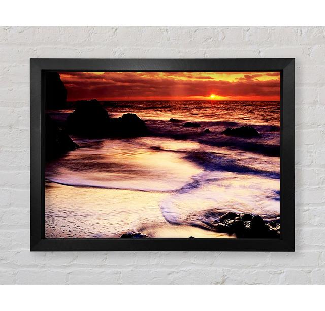 Ocean Mist Sunrise Framed Print Highland Dunes Size: 42cm H x 59.7cm W x 3.4cm D, Format: Bronze Framed Paper on Productcaster.