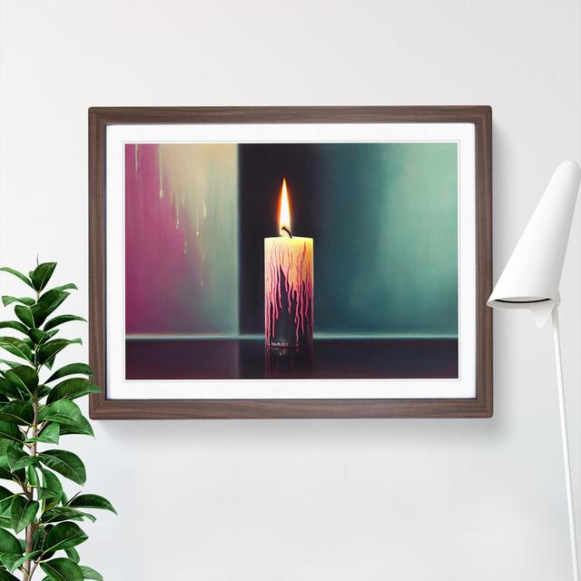 Dripping Candle - Single Picture Frame Print 17 Stories Frame Colour: Walnut, Size: 25cm H x 34cm W on Productcaster.