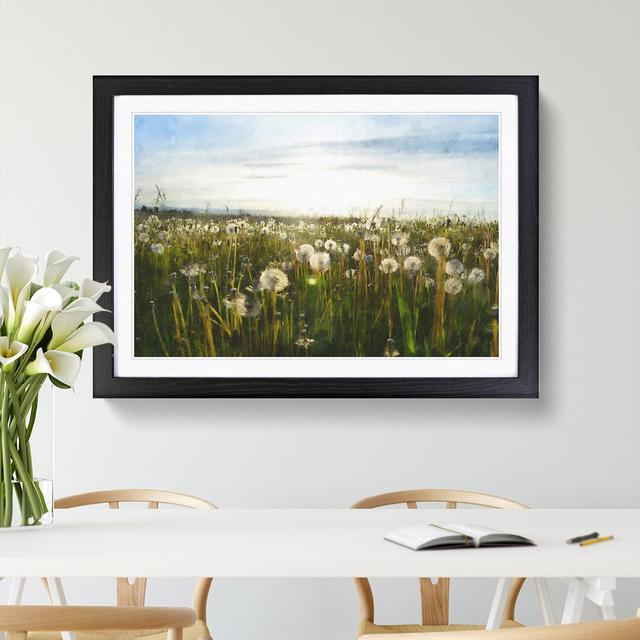 Dandelion Field - Picture Frame Graphic Art East Urban Home Frame Option: Black Framed, Size: 36cm H x 48cm W x 2cm D on Productcaster.