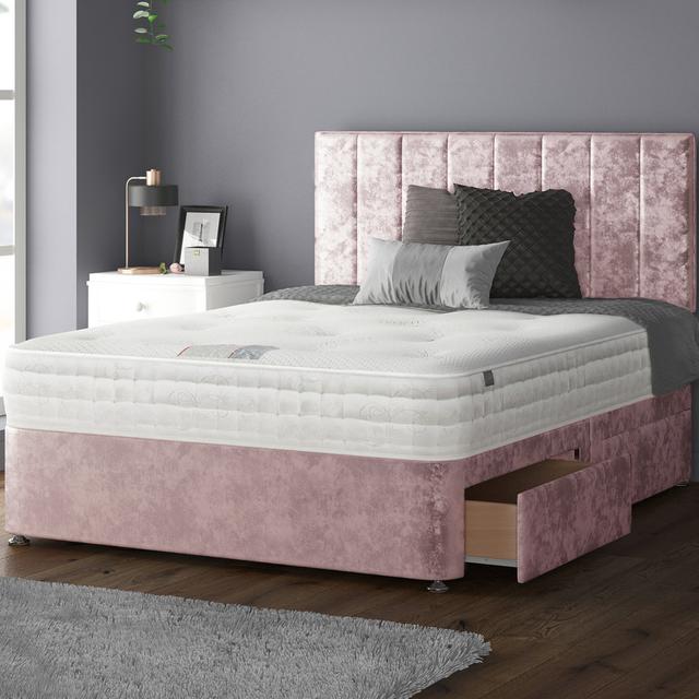 Hedley Upholstered Headboard Fairmont Park Size: Kingsize (5'), Colour: Pink on Productcaster.