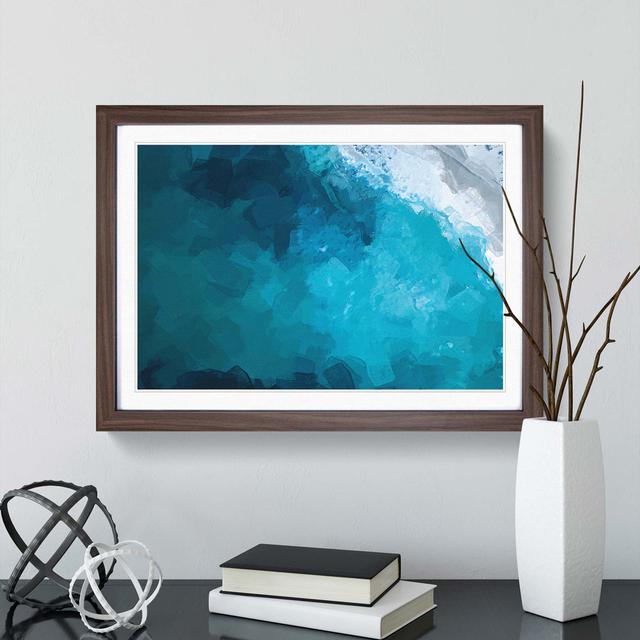 Wave Against Swanbourne Beach in Abstract - Picture Frame Graphic Art Print East Urban Home Size: 40cm H x 60cm W x 2cm D, Frame Option: Walnut on Productcaster.