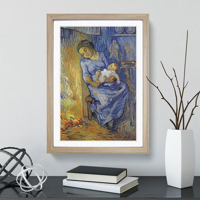 Mother with Child by Vincent Van Gogh - Picture Frame Painting East Urban Home Size: 65cm H x 48cm W x 2cm D, Frame Option: Oak Framed on Productcaster.