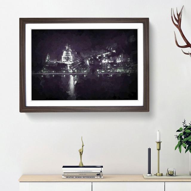 St Pauls Cathedral in London in Abstract - Picture Frame Graphic Art Print East Urban Home Frame Option: Walnut Framed, Size: 27cm H x 36cm W x 2cm D on Productcaster.