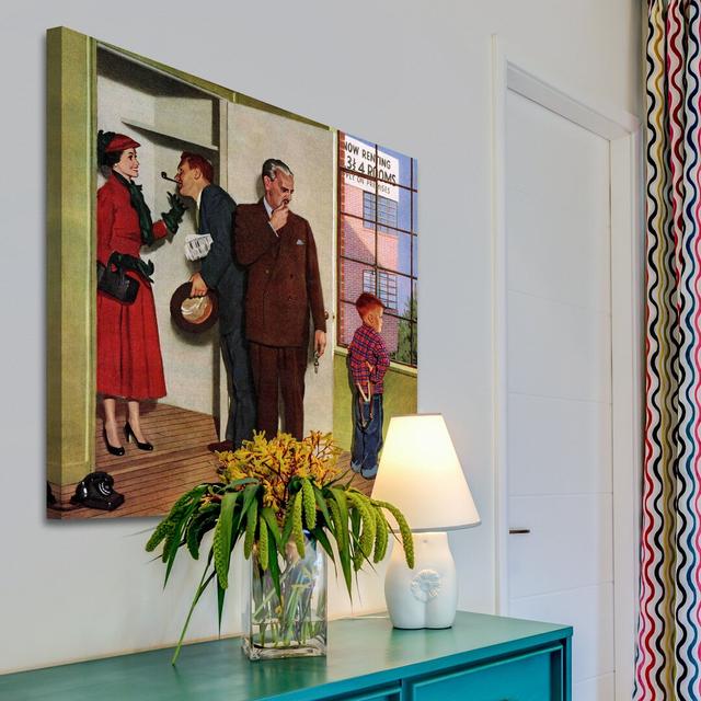 Worried Rental Agent by Richard Sargent - Wrapped Canvas Painting Print East Urban Home Size: 122 cm H x 122 cm W on Productcaster.