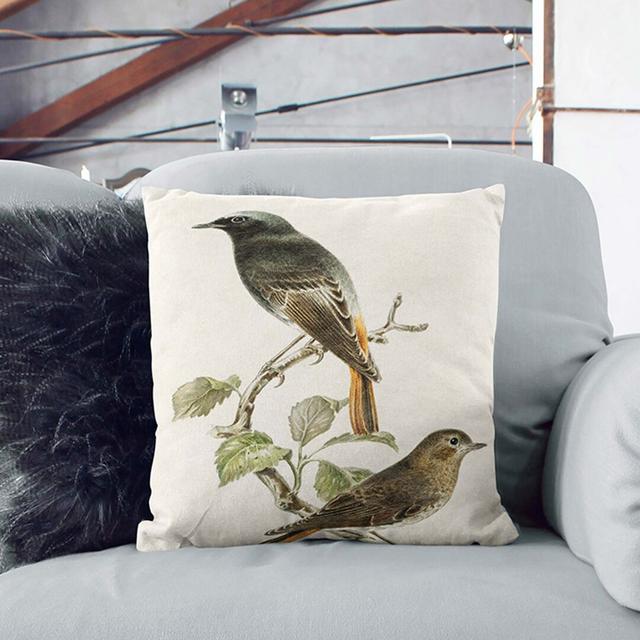 European Black Redstart by Von Wright Cushion with Filling East Urban Home Size: 55cm H x 55cm W x 20cm D, Backing Colour: White on Productcaster.