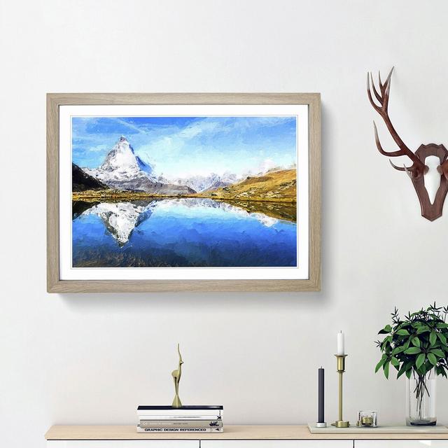 Matterhorn Mountain in Zermatt Switzerland - Picture Frame Painting Print on MDF East Urban Home Size: 27cm H x 36cm W x 2cm D, Frame Option: Oak Fram on Productcaster.