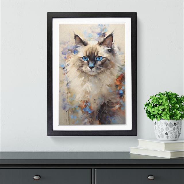 Ragdoll Cat Orphism - Print Marlow Home Co. Format: Black Framed, Size: 34cm H x 25cm W x 2cm D on Productcaster.