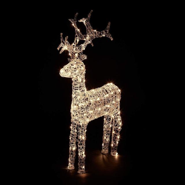 Christmas Standing Reindeer Lighted Display The Seasonal Aisle Colour: Warm White, Size: 120cm on Productcaster.