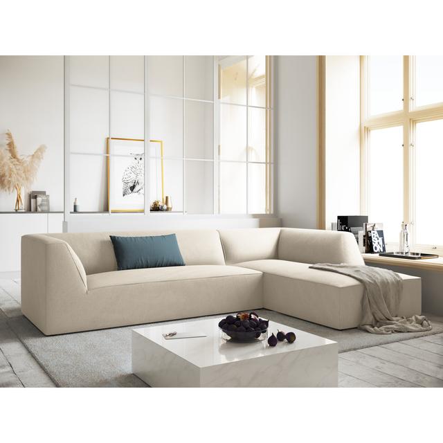 Ecksofa Gabriely Ebern Designs Polsterfarbe: Hellbeige, Ausrichtung: Rechts ausgerichtet on Productcaster.