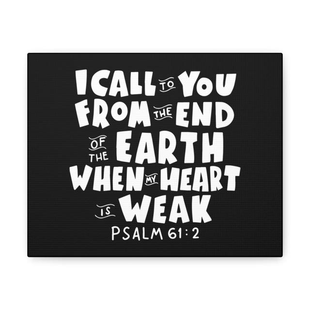 I Call to You Psalm 61:2 - Wrapped Canvas Typography Blue Elephant Size: 30cm H x 41cm W on Productcaster.