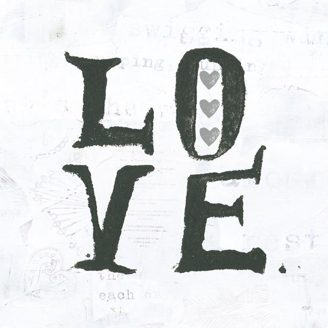 Love Grey Hearts - Wrapped Canvas Typography The Seasonal Aisle Size: 51cm H x 51cm W x 3.8cm D on Productcaster.