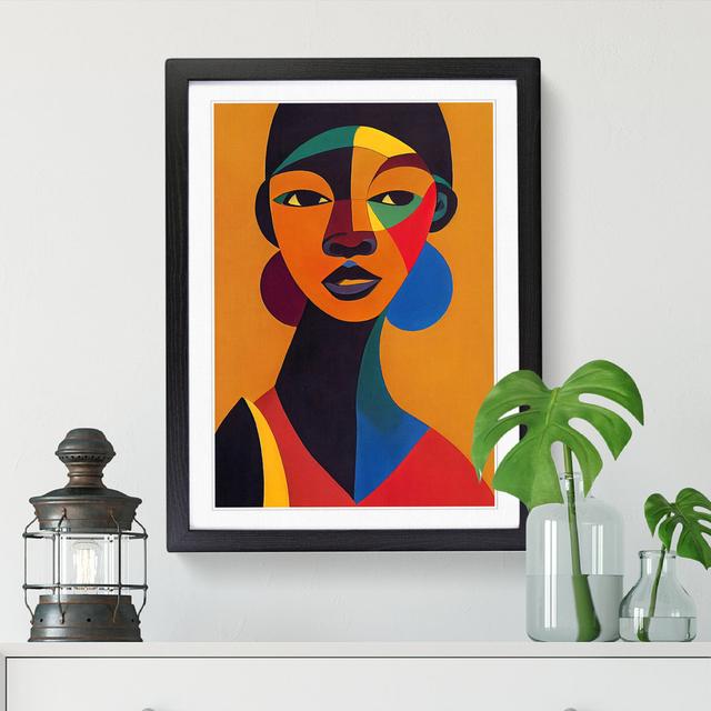 FRM-V0523-52X African Woman Cubism Vol.1 - Single Picture Frame Print Marlow Home Co. Size: 46cm H x 34cm W x 2cm D, Format: Oak Framed on Productcaster.