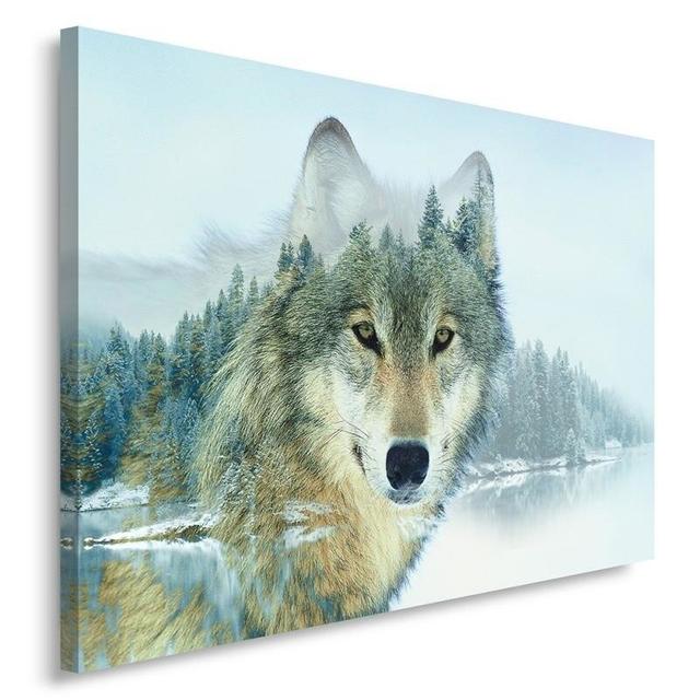 Wolf Lake - Painting Print on Canvas Latitude Run Size: 70cm H x 100cm W on Productcaster.