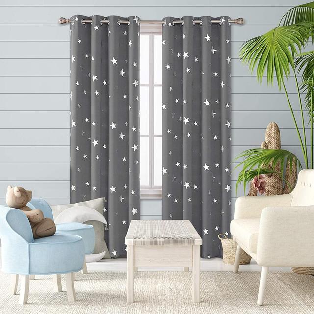 Manzanita Eyelet Room Darkening Thermal Curtains (Set of 2) Isabelle & Max Colour: Light Grey, Panel Size: 140cm W x 183cm D on Productcaster.