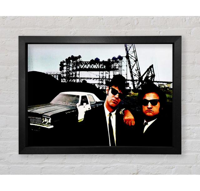 The Blues Brothers Police Car - Print Ophelia & Co. Format: Black Framed Paper, Size: 100cm H x 141.4cm W x 3.4cm D on Productcaster.