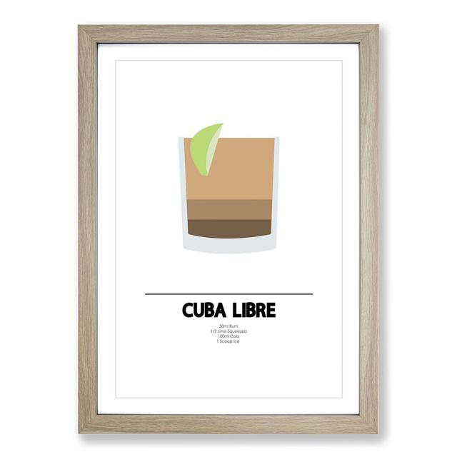 Cuba Libre - Picture Frame Painting East Urban Home Size: 48cm H x 36cm W x 2cm D, Frame Option: Oak on Productcaster.