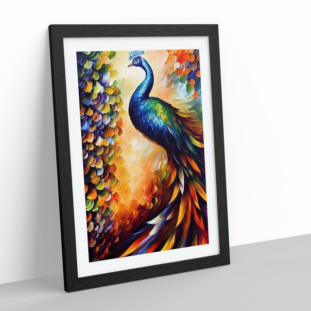 Peacock Portrait No.4 - Picture Frame Painting Latitude Vive Frame Colour: Black Framed, Size: 46cm H x 34cm W x 2cm D on Productcaster.