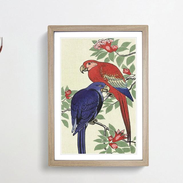 Parrots by Ohara Koson - Picture Frame Painting Print East Urban Home Size: 48cm H x 36cm W x 2cm D, Frame Option: Oak Framed on Productcaster.