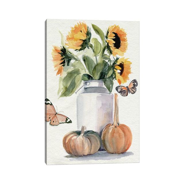 Autumn Sunflowers II by Jennifer Paxton Parker - Wrapped Canvas Painting Brambly Cottage Size: 45.72cm H x 30.48cm W x 1.91cm D on Productcaster.