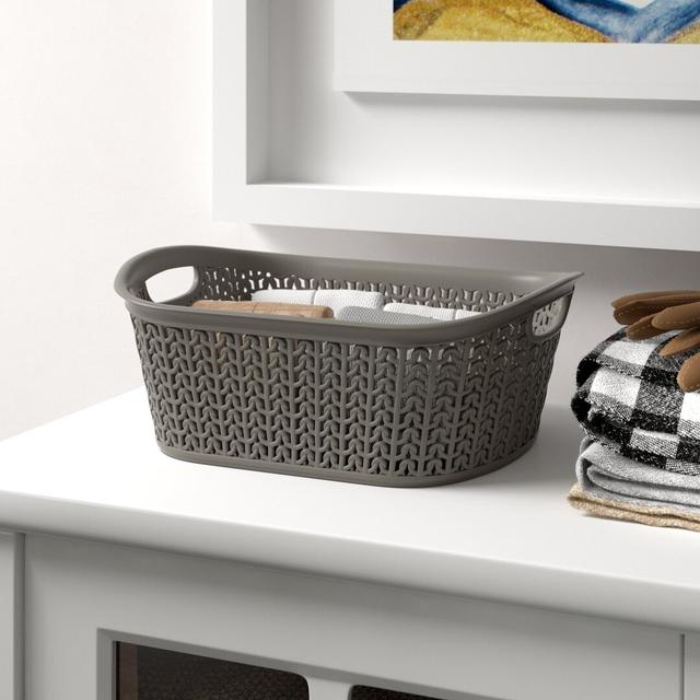 JVL Plastic Basket (Set of 2) JVL Colour: Grey on Productcaster.