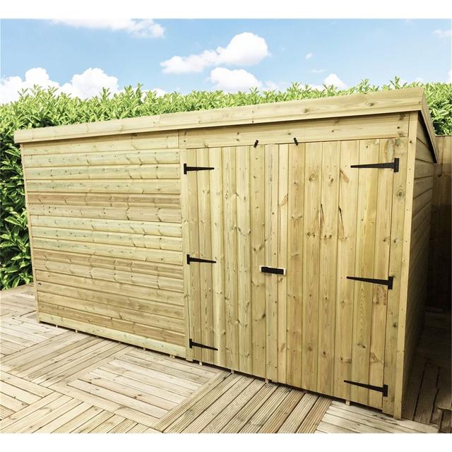 Janus 12 ft. W x 7 ft. D Solid Wood Garden Shed Dakota Fields on Productcaster.