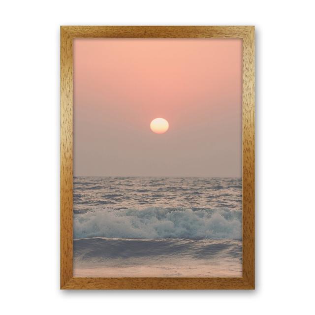 Pink Beach Sunset by Victoria Frost - Photograph Print Highland Dunes Format: Oak Framed, Size: 46cm H x 34cm W x 3cm D on Productcaster.