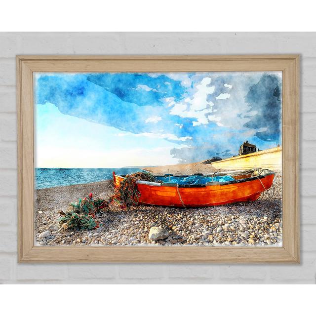 Fishermans Boat In The Early Morning - Single Picture Frame Art Prints Longshore Tides Size: 21cm H x 29.7cm W x 1.5cm D on Productcaster.