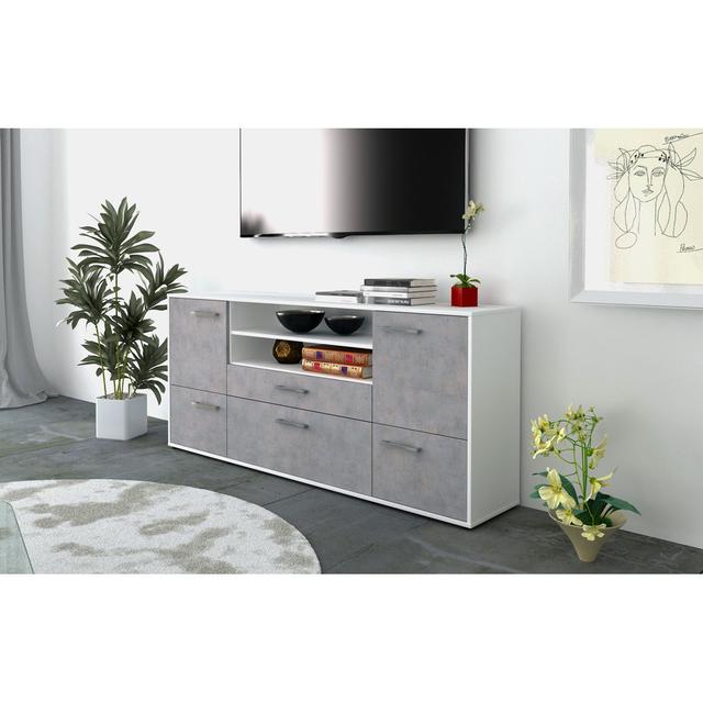 Eluana 180cm Wide 1 Drawer Sideboard 17 Stories Colour: Concrete/White on Productcaster.