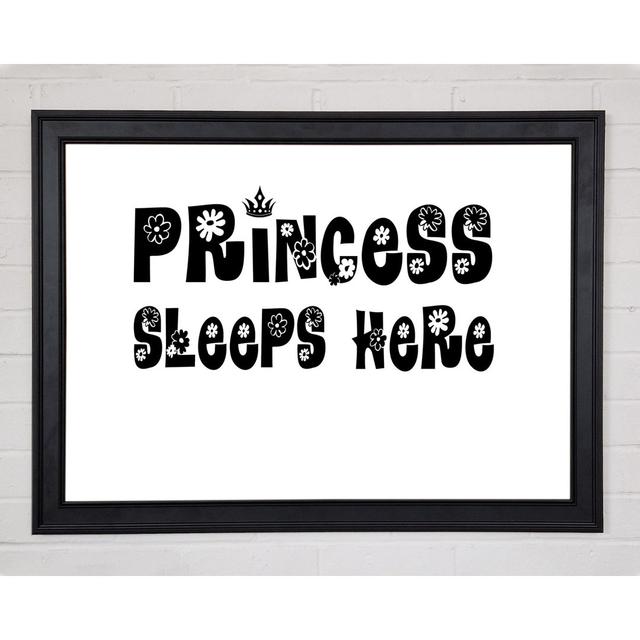 Princesss Sleeps Here White Framed Print 10065 Happy Larry Size: 42cm H x 59.7cm W x 1.5cm D on Productcaster.