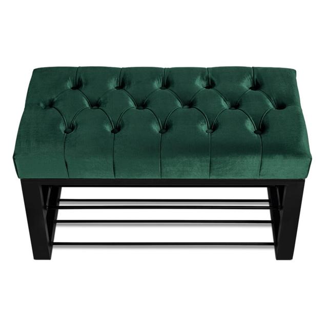 Avaeah Upholstered Storage Bench Ebern Designs Colour: Green/Black, Size: 40cm H x 60 cm W x 30cm D on Productcaster.