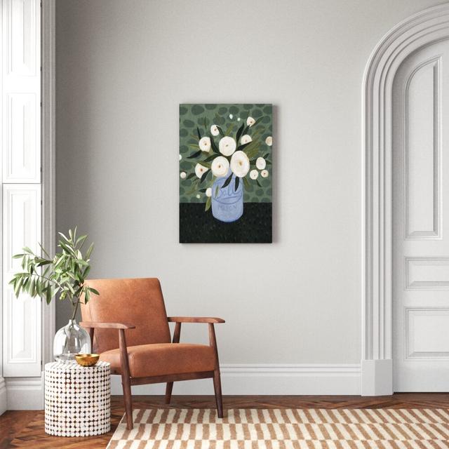 Mason Jar Bouquet III by Emma Scarvey - Wrapped Canvas Painting Print Blue Elephant Size: 91cm H x 61cm W on Productcaster.