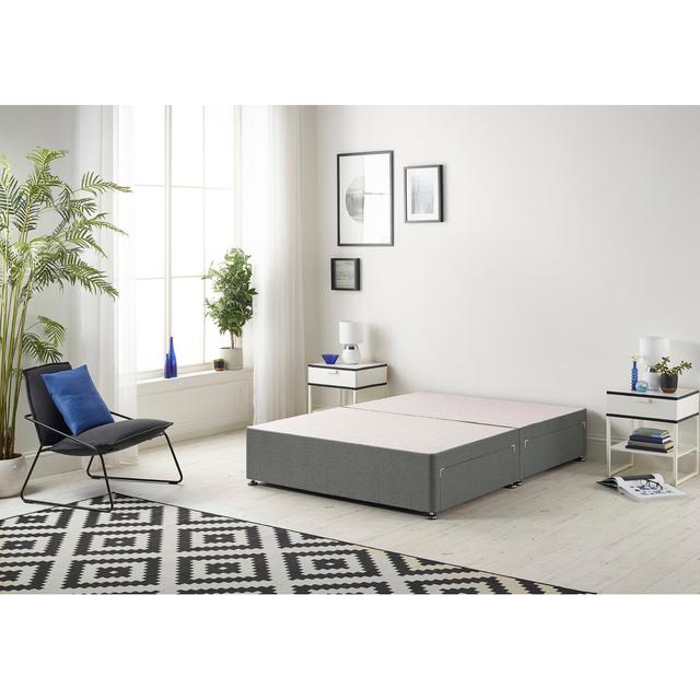 Dennishia Memory Foam Divan Bed Set Ebern Designs Colour: Grey, Size: Kingsize (5'), Storage Type: No Drawer on Productcaster.