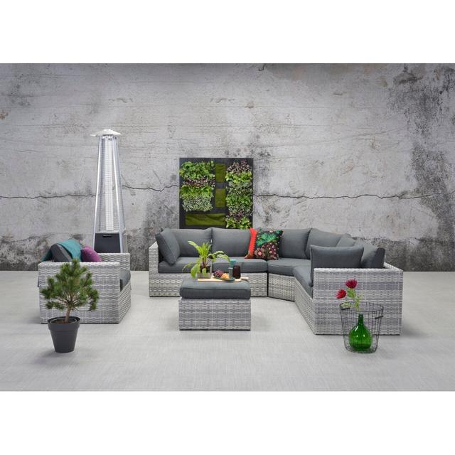 5-Sitzer Lounge-Set Adney aus Polyrattan mit Polster Garten Living Farbe (Gestell): Trübgrau on Productcaster.