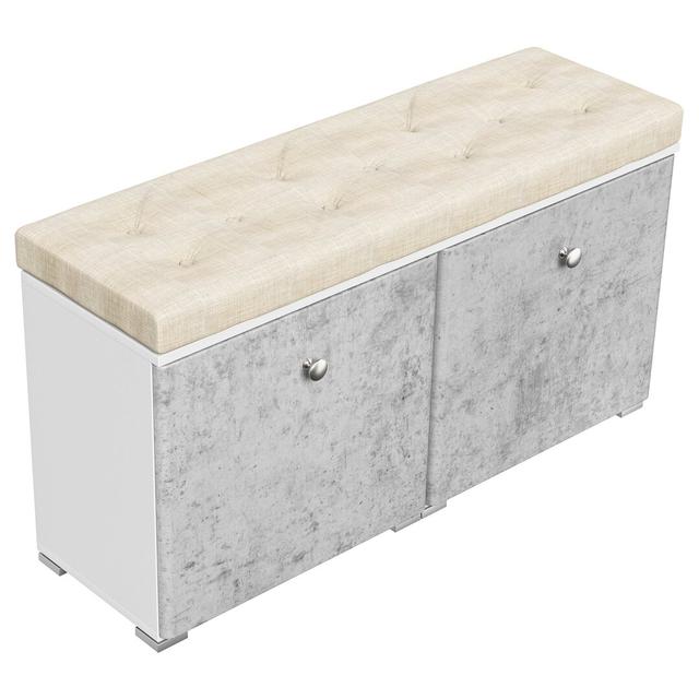 Eustacio Storage Bench 17 Stories Colour: Concrete on Productcaster.