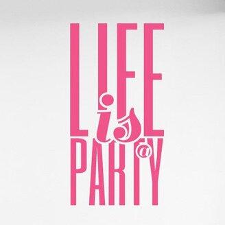 Life Is A Party Wall Sticker East Urban Home Size: Large, Colour: Beige on Productcaster.