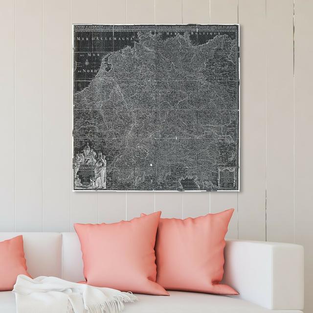 'Map of Germany' Graphic Art Print on Canvas East Urban Home Size: 76.2 cm H x 76.2 cm W on Productcaster.