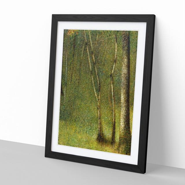 The Forest at Pontaubert by Georges Seurat - Picture Frame Painting on MDF East Urban Home Frame Option: Black, Size: 65cm H x 48cm W x 2cm D on Productcaster.