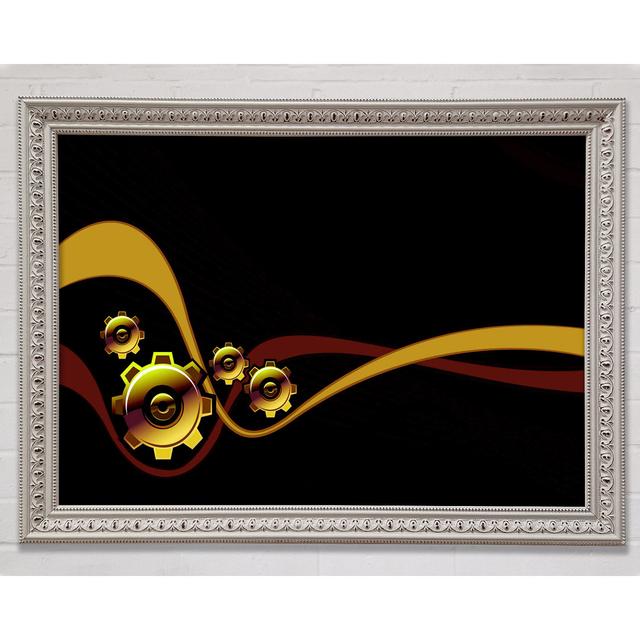 Gold Cogs Of Time - Print Bright Star Size: 84.1cm H x 118.9cm W x 3cm D on Productcaster.