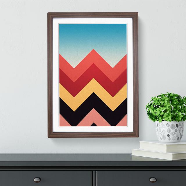 Chevrons Minimalism No.2 - Print George Oliver Format: Walnut Framed, Size: 64cm H x 46cm W x 2cm D on Productcaster.