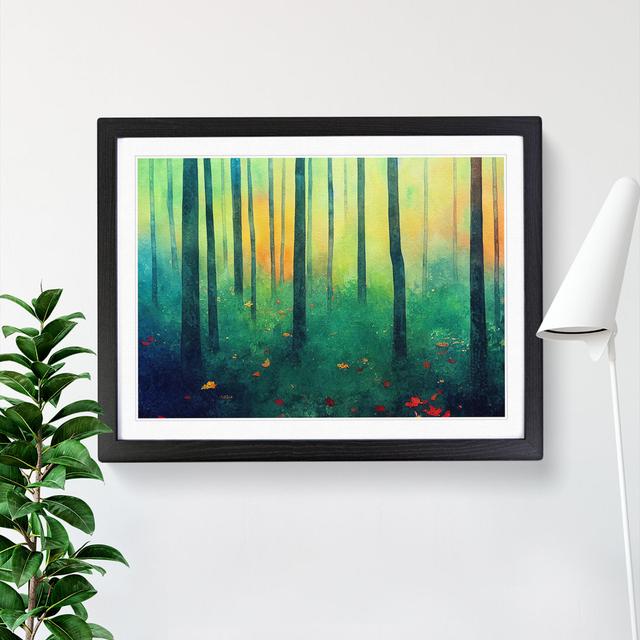 Forest of Colour - Picture Frame Graphic Art Alpen Home Frame Colour: Black, Size: 46cm H x 64cm W x 2cm D on Productcaster.