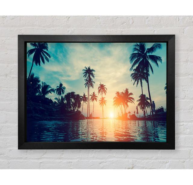 Palm Tree Waters - Single Picture Frame Art Prints Bright Star Size: 100cm H x 141.4cm W x 3.4cm D on Productcaster.