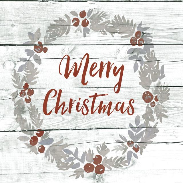 Wreath Whitewash - Wrapped Canvas Typography The Seasonal Aisle Size: 122cm H x 122cm W x 3.8cm D on Productcaster.